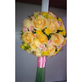 Lumanari de nunta din trandafiri si minirosa